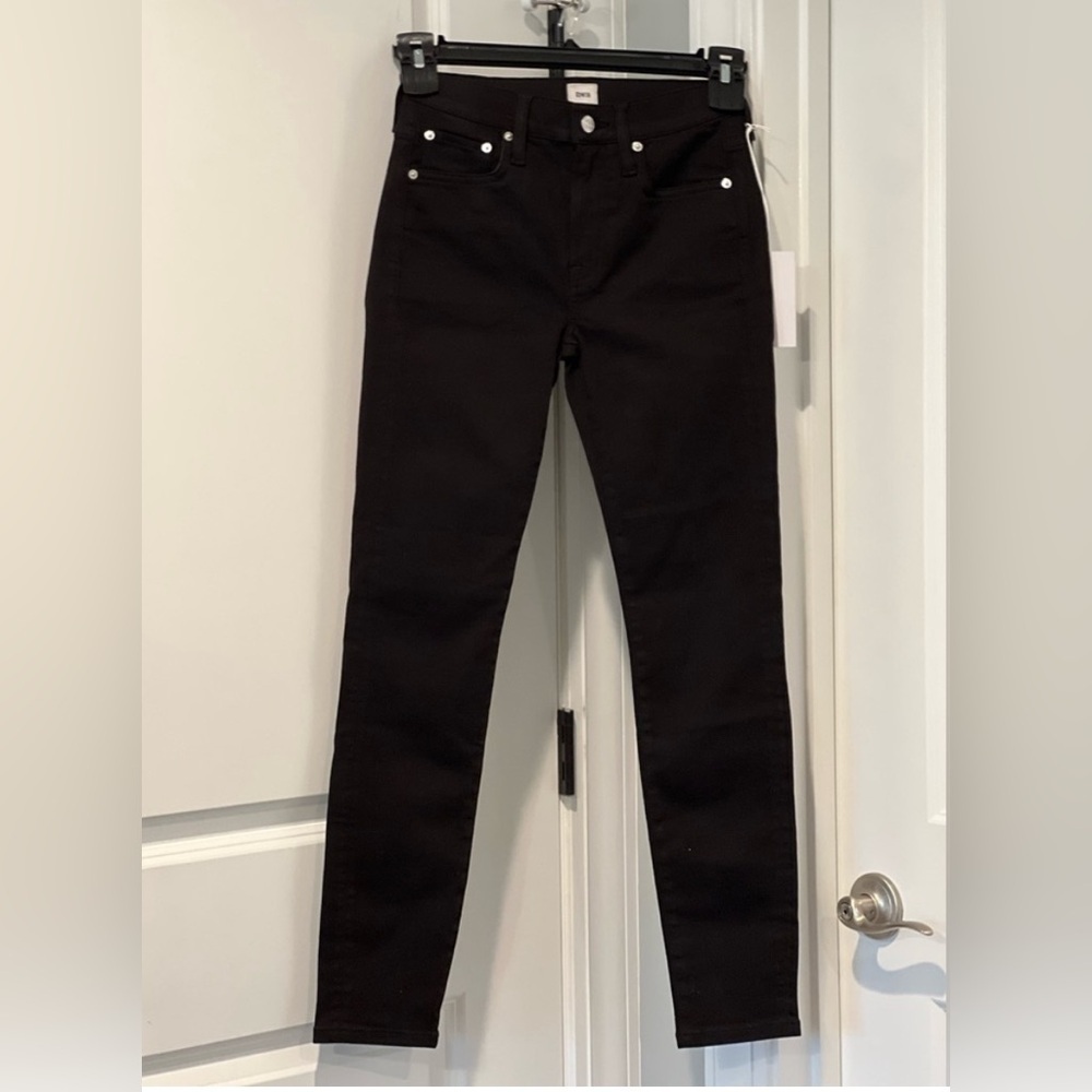 Anthropologie Edwin 9" Midrise Skinny Pixie Jeans in Black Size 25  NWT